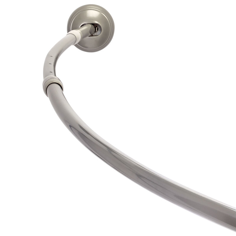 iDesign 58" Adjustable Curved Tension Shower Curtain Rod Wayfair